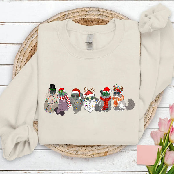 Funny Cats Christmas Sweatshirt