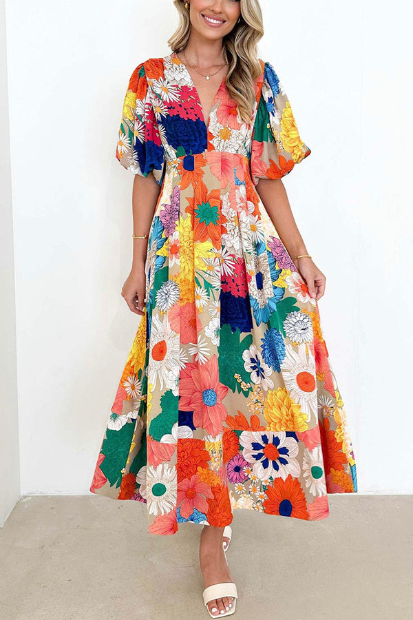 Madelaine Retro Flowers Midi Dress