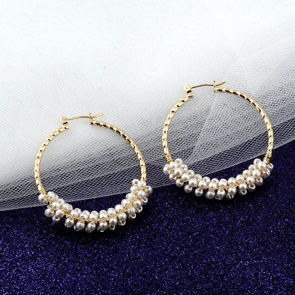 Women's temperament pearl earrings